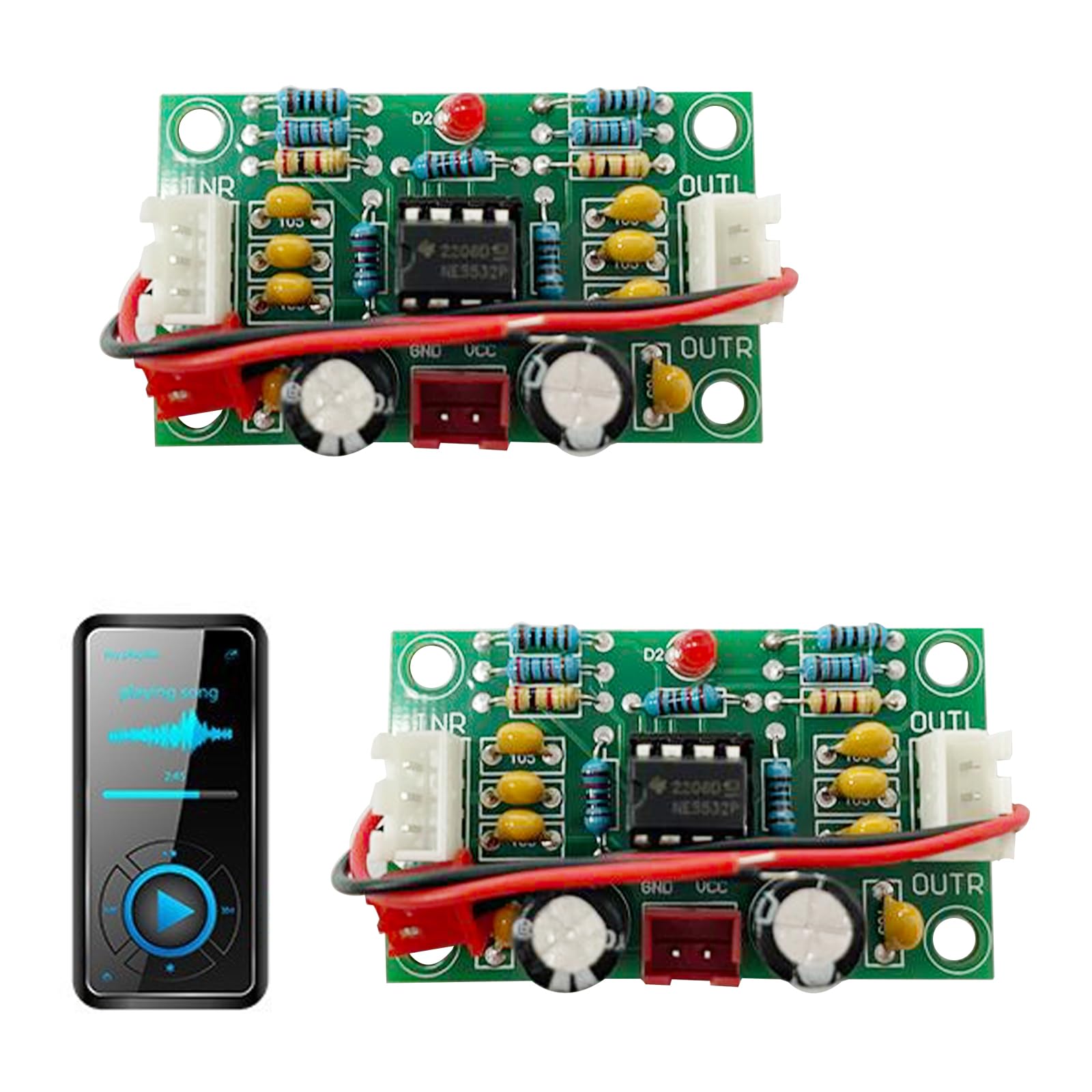 Amazon.co.jp: PAVIKE Xh-A902 オーディオプリアンプボード2pcs XH